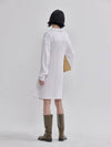 double sleeve detail tencel white shirt type dress white - LIE - BALAAN 5