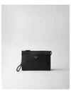 Triangle Logo Saffiano Leather Clutch Bag Black - PRADA - BALAAN 2