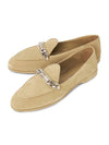 Women's Suede Loafers Beige - MIU MIU - BALAAN 1