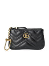 GG Marmont Matelasse Pouch Key Holder Black - GUCCI - BALAAN 1