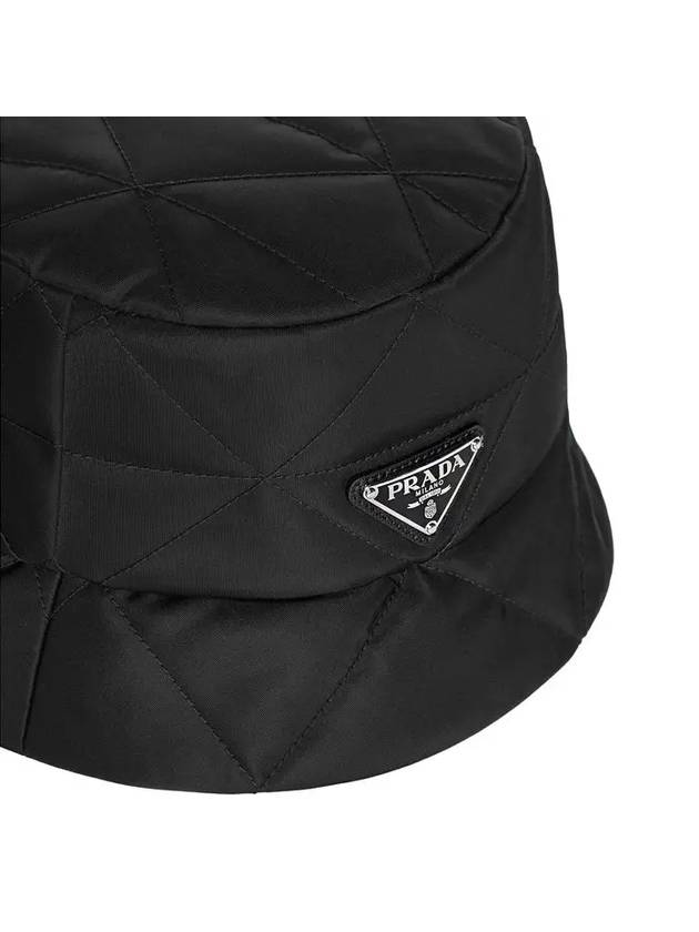 Triangle Logo Nylon Bucket Hat Black - PRADA - BALAAN 4