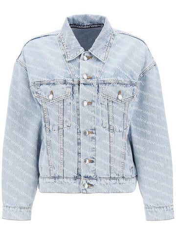 logo printed denim jacket - ALEXANDER WANG - BALAAN 1