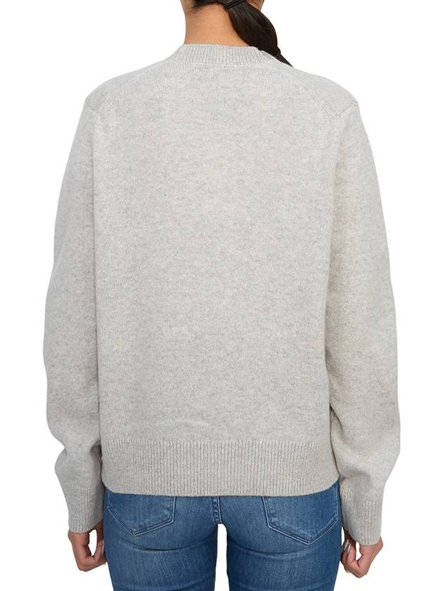 Baby Fox Patch Boxy Cardigan Light Grey Melange - MAISON KITSUNE - BALAAN 4