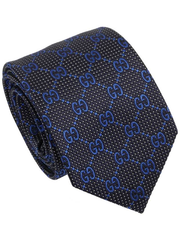 Men's GG Dot Pattern Silk Necktie Blue - GUCCI - BALAAN 2