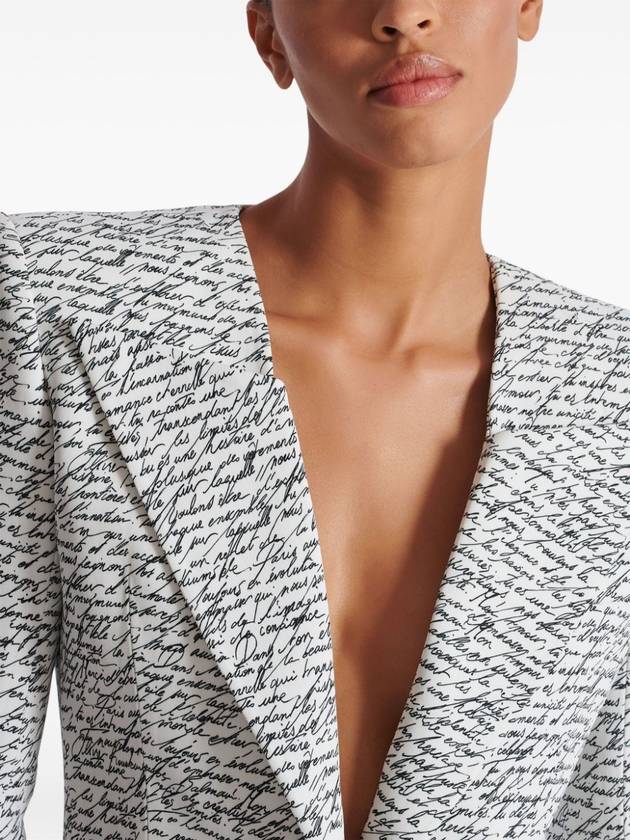 1 Button Love Letter Print Jacket White - BALMAIN - BALAAN 7