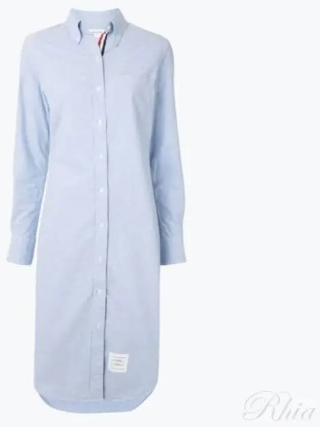 Women's Oxford Classic Shirt Midi Dress Light Blue - THOM BROWNE - BALAAN 2