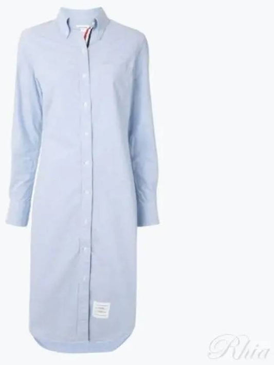 Women's Oxford Classic Shirt Midi Dress Light Blue - THOM BROWNE - BALAAN 2