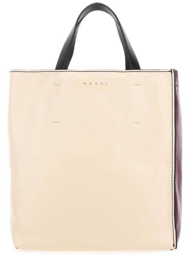 Museo Two-Tone Tote Bag Ivory - MARNI - BALAAN 2