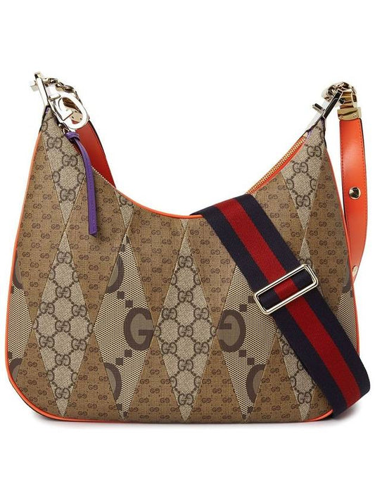 Attache Large Coated Canvas Shoulder Bag Brown Beige - GUCCI - BALAAN 2