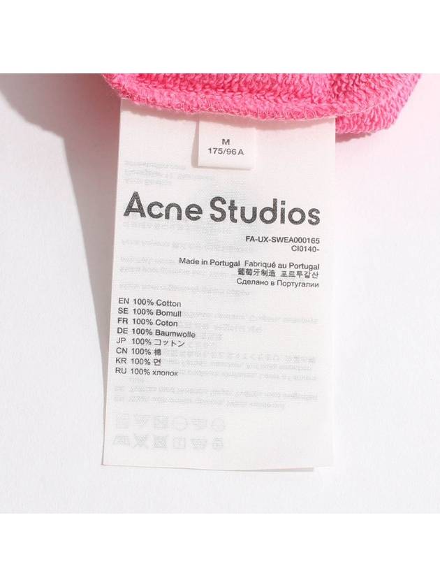 Logo Patch Regular Fit Crew Neck Sweatshirt Pink - ACNE STUDIOS - BALAAN 5