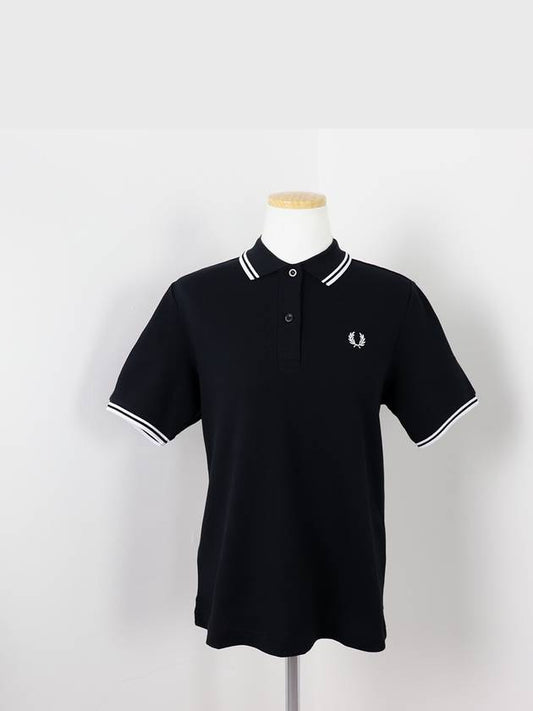 Twin Tip Logo Short Sleeve Polo Shirt Black - FRED PERRY - BALAAN 2