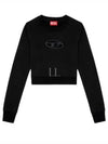 F Slimmy Cutout Logo Crop Sweatshirt Black - DIESEL - BALAAN 2