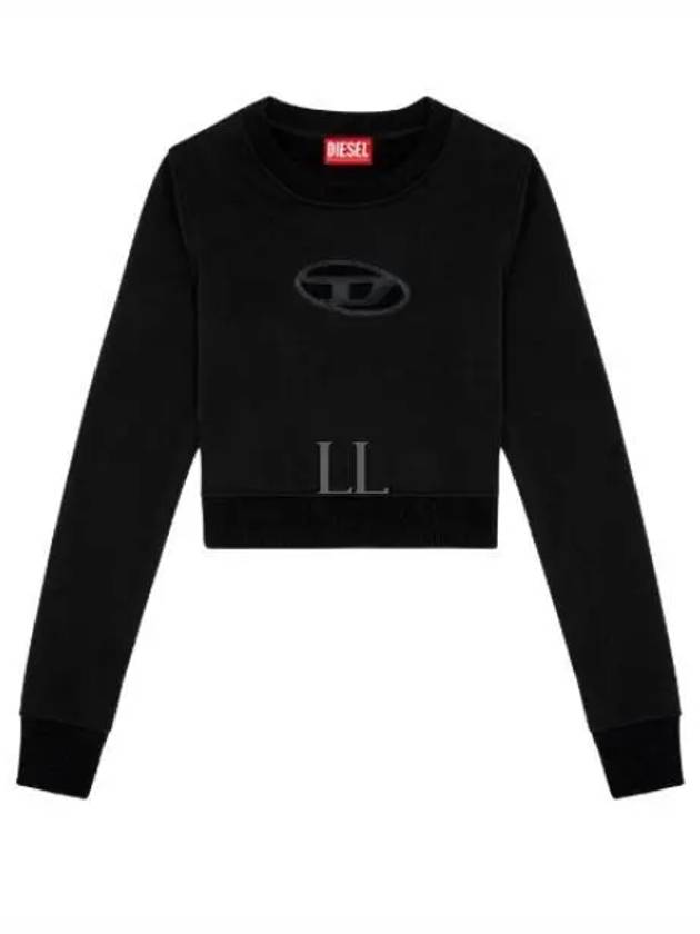 F Slimmy Cutout Logo Crop Sweatshirt Black - DIESEL - BALAAN 2