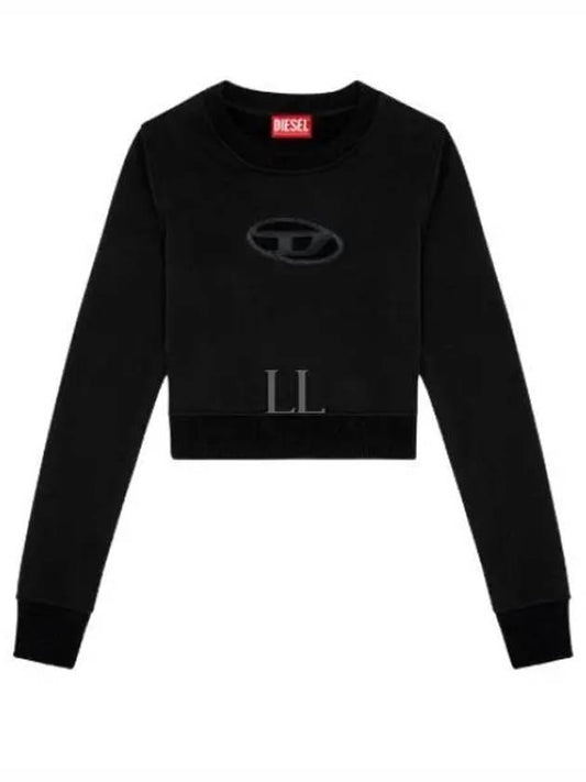 F Slimmy Cutout Logo Crop Sweatshirt Black - DIESEL - BALAAN 2