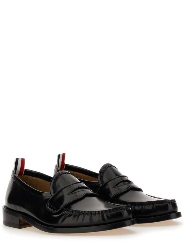 Pleated Leather Penny Loafers Black - THOM BROWNE - BALAAN 3