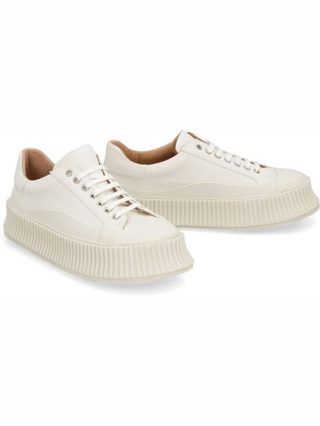 Canvas Platform Low Top Sneakers White - JIL SANDER - BALAAN 7