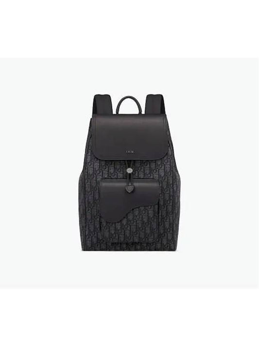 Saddle Oblique Jacquard Calfskin Backpack Black - DIOR - BALAAN 2