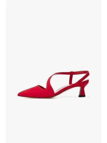 Women s CLOUDY Suede Kitten Heel Pumps Red - PAUL SMITH - BALAAN 1