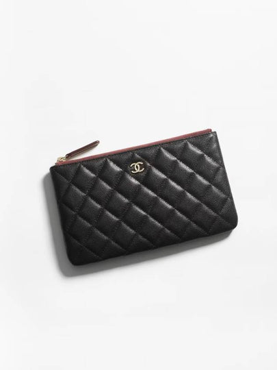 CC Logo Small Leather Pouch Bag Black - CHANEL - BALAAN 2