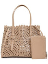 Mina 25 Circle Punching Mini Tote Bag Salmon - ALAIA - BALAAN 3