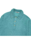 Women's Brushed Superkid Mohair Knit Polo Blue - AURALEE - BALAAN 3