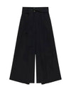 Women's Belted Cotton Wide Pants Black - VANESSA BRUNO - BALAAN 2