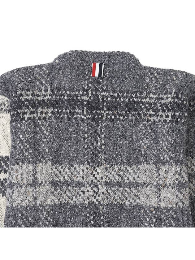 Tartan Check Jacquard Wool Mohair Knit Top Grey - THOM BROWNE - BALAAN 9