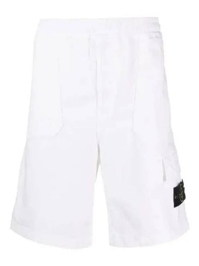 Wappen Patch Flap Pocket Cargo Shorts White - STONE ISLAND - BALAAN 2