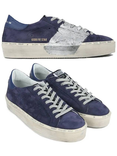 11th Anniversary High Star Half Suede Low Top Sneakers Silver Navy - GOLDEN GOOSE - BALAAN 2