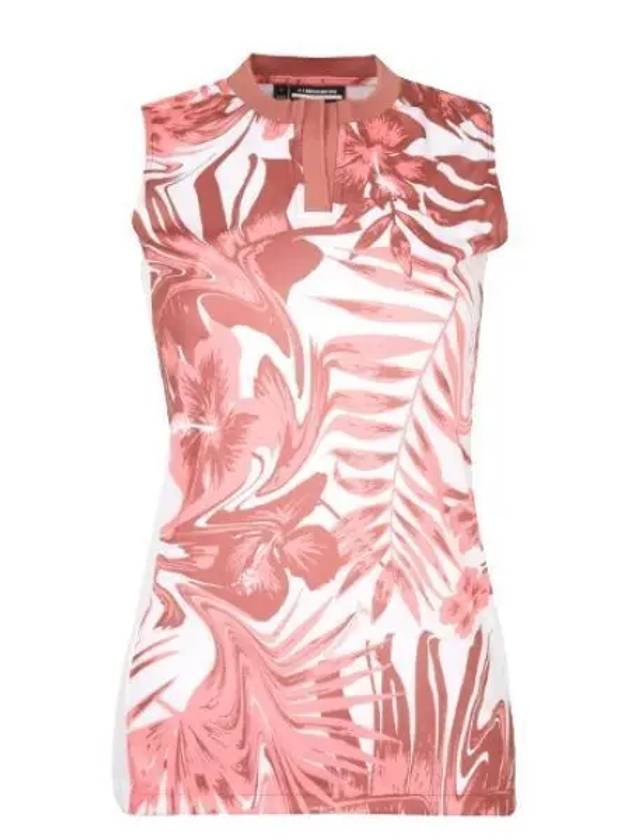 Women's Meya Hibiscus Print Golf Sleeveless Pink - J.LINDEBERG - BALAAN 2