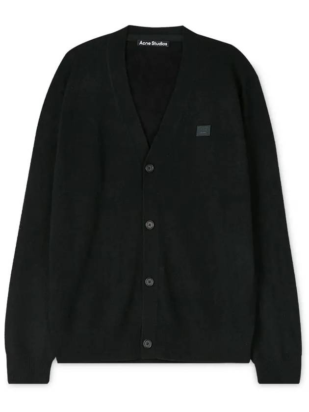 Keve Face Wool V-neck Cardigan Black - ACNE STUDIOS - BALAAN 2