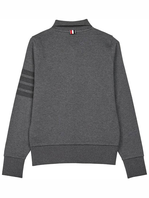 Double Face 4 Bar Polo Knit Top Dark Grey - THOM BROWNE - BALAAN 3