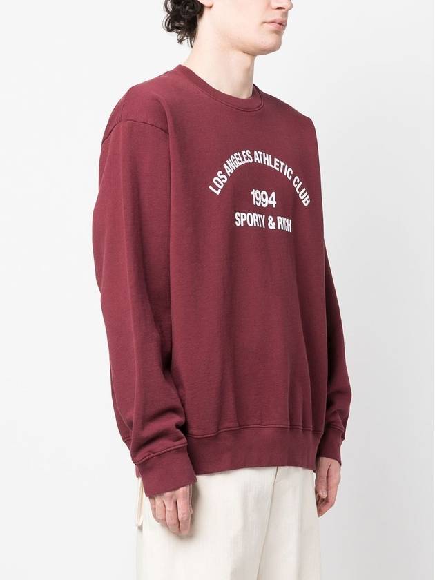 Club Crew Neck Cotton Sweatshirt Burgundy - SPORTY & RICH - BALAAN 4