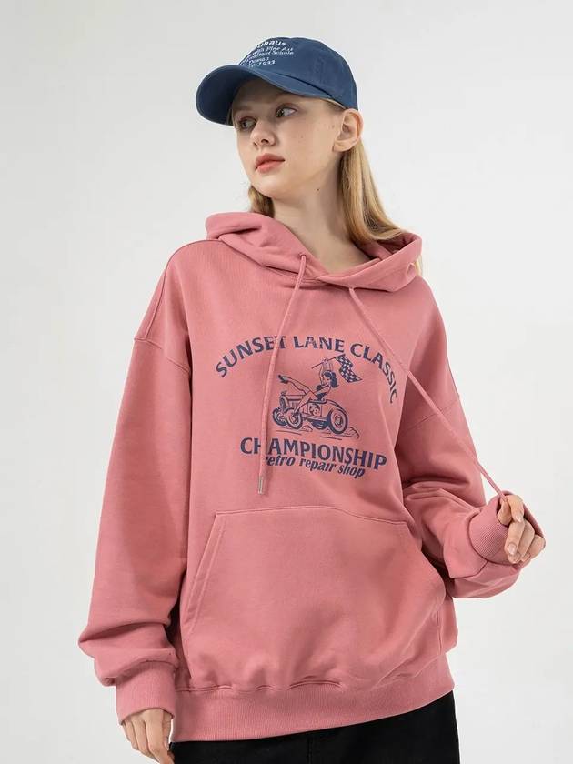 BUNNY GIRL CHAMPS HOOD TEE BABY PINK - POLYGRAM - BALAAN 4