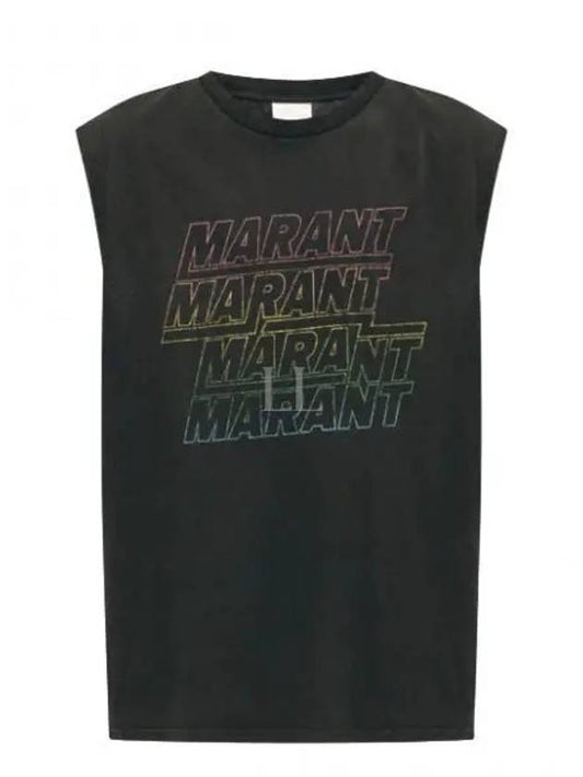 Yvan Logo Cotton Sleeveless Faded Black - ISABEL MARANT - BALAAN 2