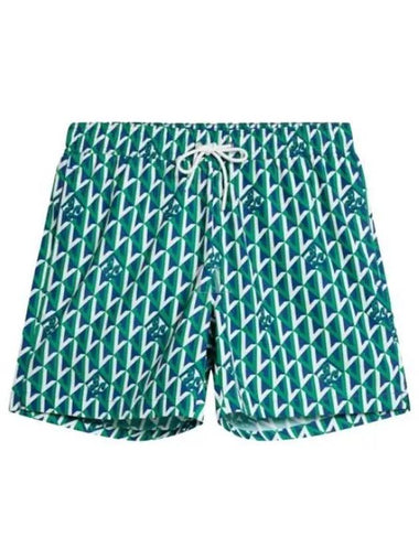 Banks Island Geo Swim Trunk Shorts Green - J.LINDEBERG - BALAAN 1