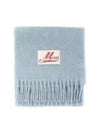 Logo Patch Knit Alpaca Muffler Blue - MARNI - BALAAN 2