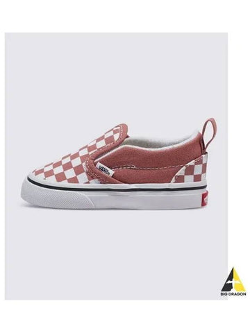 KIDS Slip on Toddler Color THEORY Checkerboard Wither Red Rose VN000UBSCHO1 - VANS - BALAAN 1