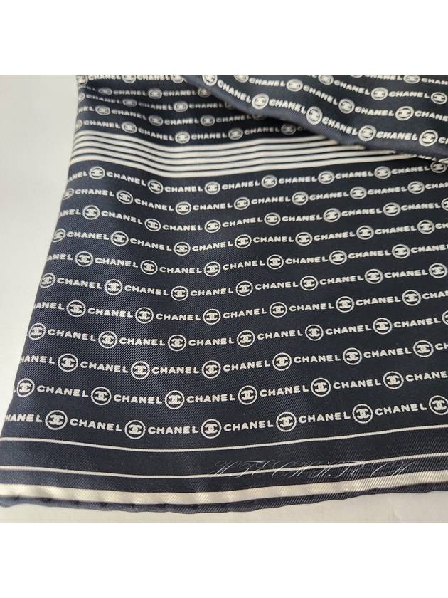 Silk Scarf CC Logo Lettering Twilly Square Black AAA351 - CHANEL - BALAAN 7