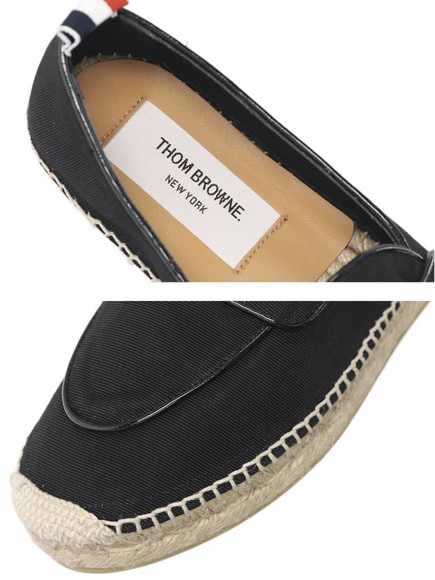 Grosgrain Varsity Penny Loafers Espadrilles Black - THOM BROWNE - BALAAN.