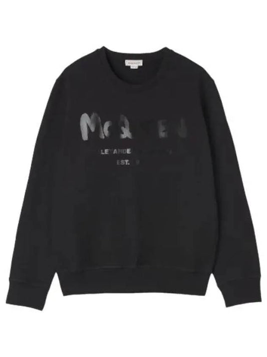 graffiti sweatshirt black t shirt - ALEXANDER MCQUEEN - BALAAN 1