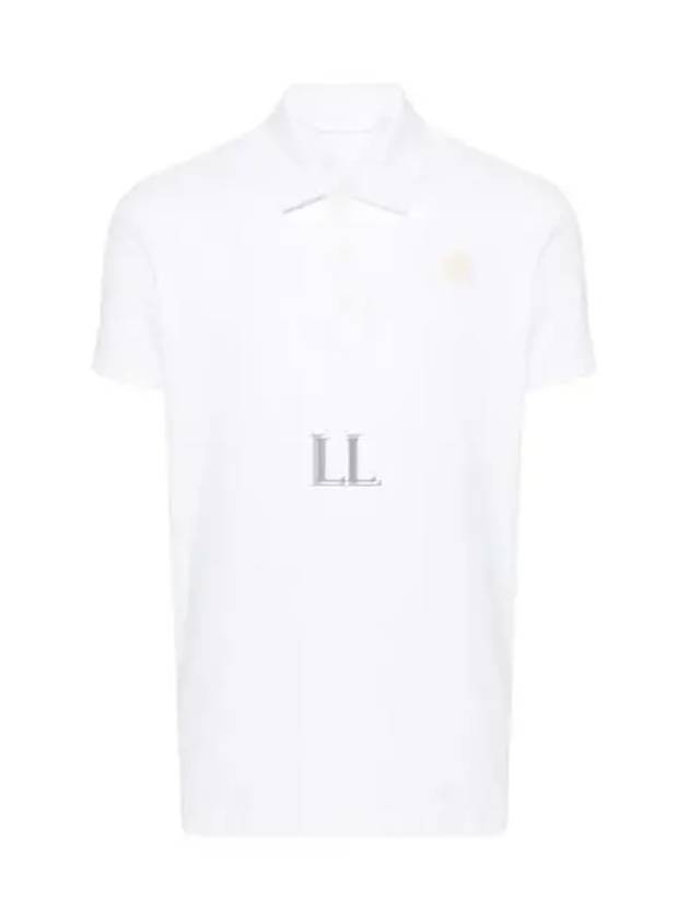 Men's Logo Patch Polo Shirt White - MONCLER - BALAAN 2