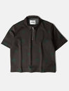 Palm Tree Logo Zipper Polo Shirt Brown - JIL SANDER - BALAAN 3