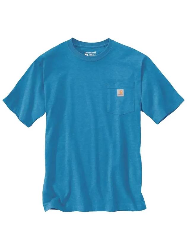 Pocket short sleeve t shirt marine blue header K87 H72 - CARHARTT - BALAAN 2