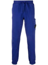 Waffen Patch Cotton Jogger Track Pants Blue - STONE ISLAND - BALAAN.