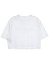 Logo Print Cotton Cropped Short Sleeve T-shirt White - BALMAIN - BALAAN 3