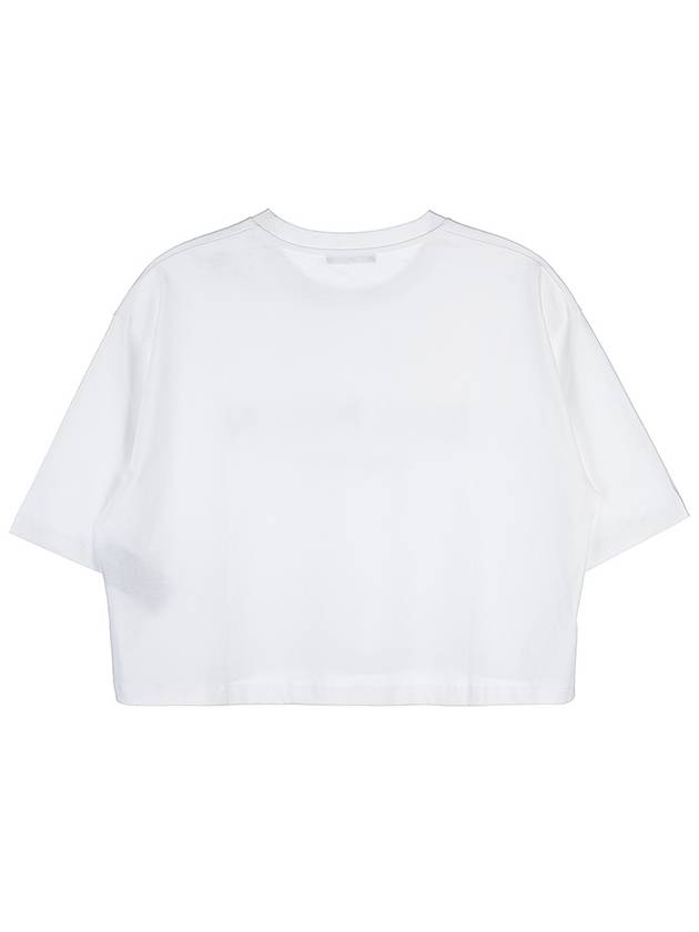 Logo Print Cotton Cropped Short Sleeve T-shirt White - BALMAIN - BALAAN 3