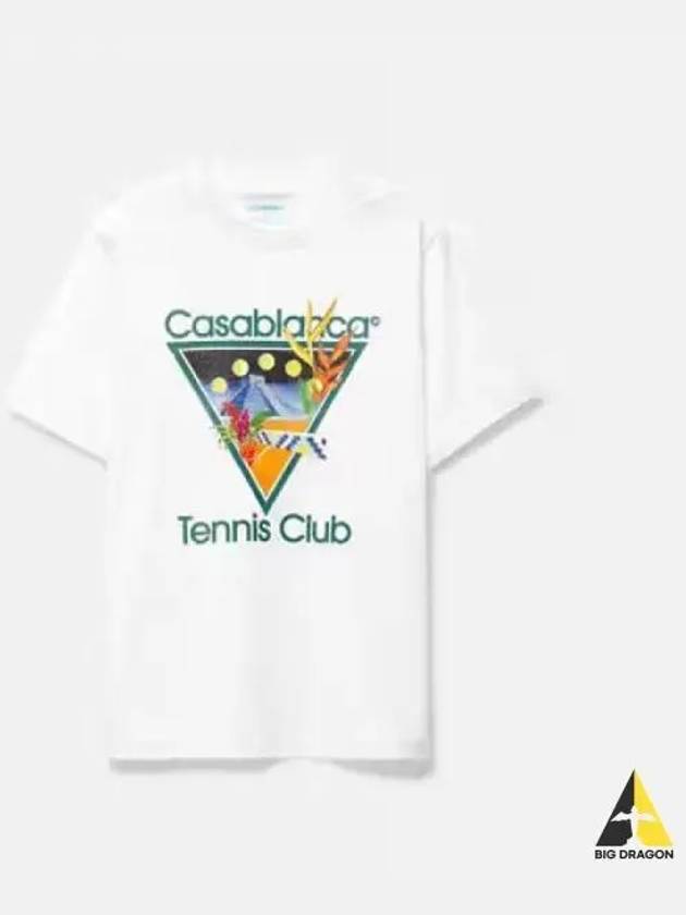23SS Tennis Club Icon Print Short Sleeve White MS23JTS00101 - CASABLANCA - BALAAN 1