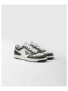 Downtown Calfskin Low Top Sneakers White Military Green - PRADA - BALAAN 2