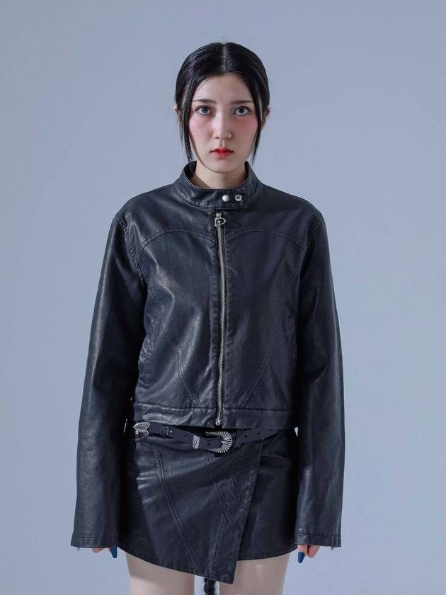 Pigmented Vintage Vegan Leather Jacket Black - DILETTANTISME - BALAAN 1